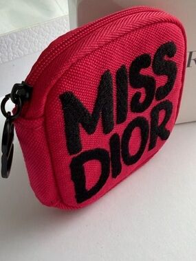 Miss Dior Pink Canvas Coin Pouch NIB